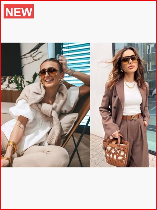Retro Oversized Square Aviator Sunglasses UV Protection Lightweight main image 6